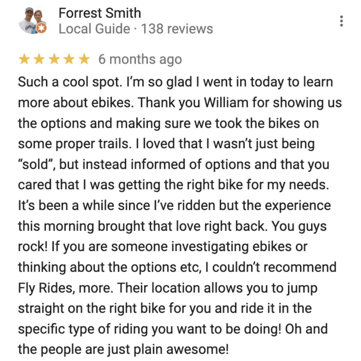 San Diego Fly Rides Customer Review by Forrest