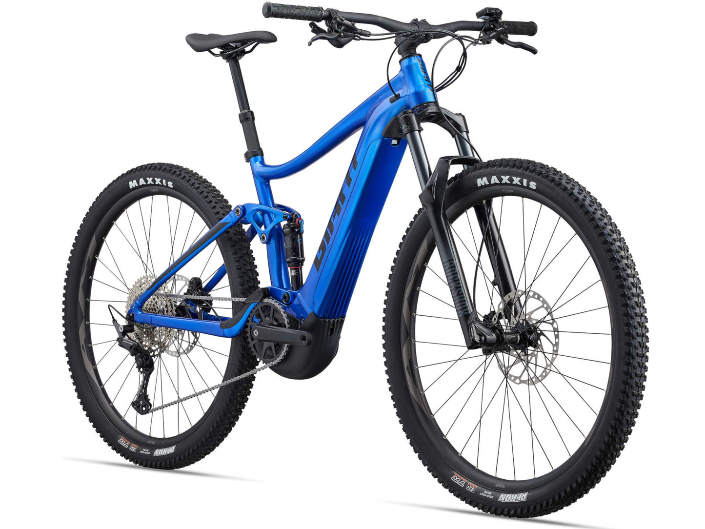 Giant Stance E plus 1 eMTB full suspension sapphire front right side profile on Fly Rides