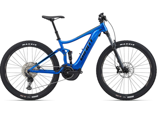 Giant Stance E plus 1 eMTB full suspension sapphire side profile on Fly Rides