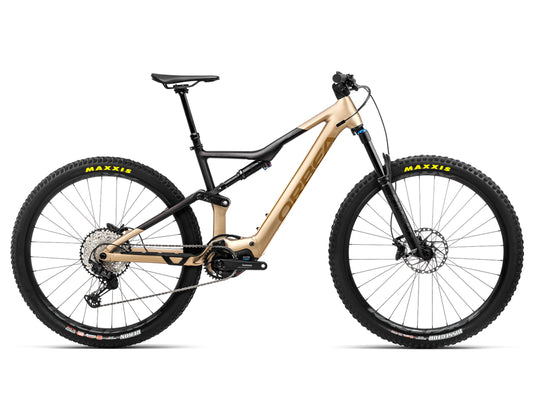 Orbea Rise H20 eMTB full suspension Baobab cosmic brown side profile on Fly Rides