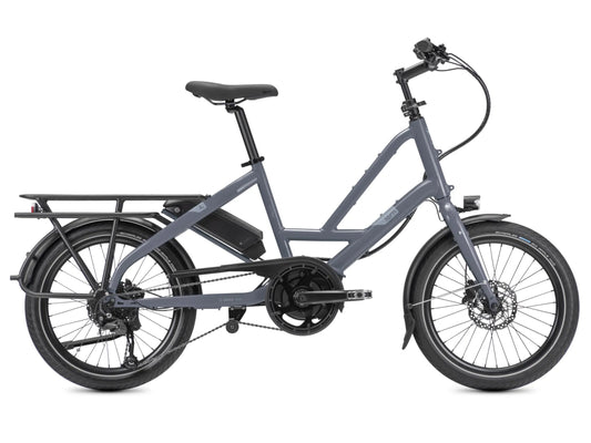 Tern Quick Haul P9 Performance electric cargo bike blue grey side profile on Fly Rides